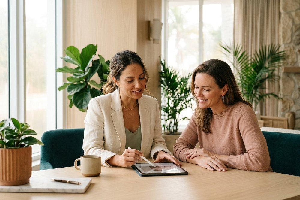A surgeon mapping a personalized treatment plan with a patient
